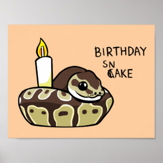 Póster Poster Dibujante de Snake Cute Ball Python