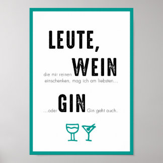 Póster Poster DIN A4 "GIN GEHT AUCH"