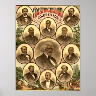 Póster Poster distinguido de 1883 hombres coloreados