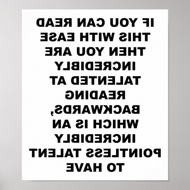 Póster Poster divertida de habilidades hacia atrás (Frente)