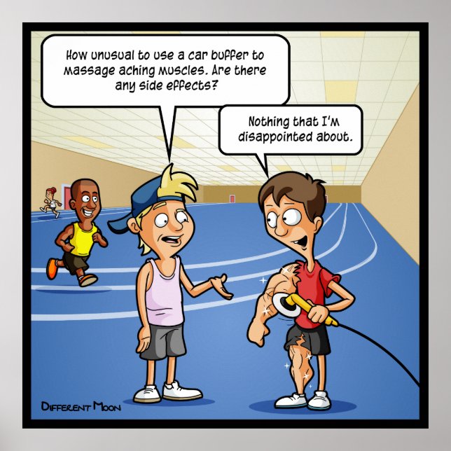 Póster Poster divertida de masaje de búfer de coche (Frente)