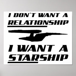 Póster Poster divertida de relaciones con Starship
