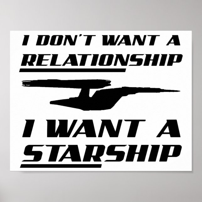 Póster Poster divertida de relaciones con Starship (Frente)
