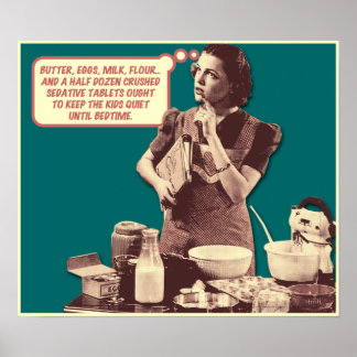 Póster Poster divertida - Pastel de Sleepytime Retro para