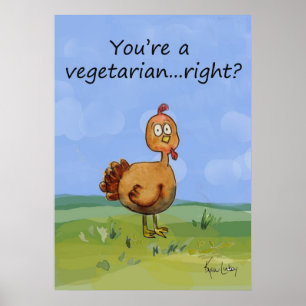 Póster Poster divertida vegetariana caprichosa Poster tur
