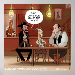 Póster ¿Póster divertido de cabra de Billy The Kid?