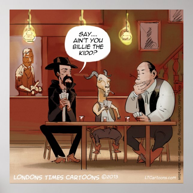 Póster ¿Póster divertido de cabra de Billy The Kid? (Frente)