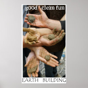 Póster Poster divertido de Earth Building