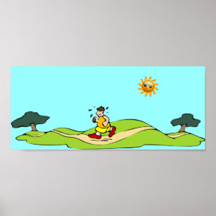 Póster Poster divertido del ejercicio del verano