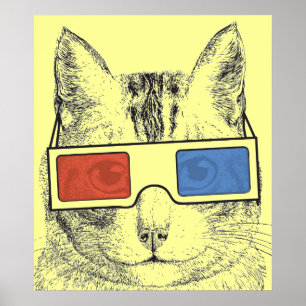 Póster Poster divertido del gato