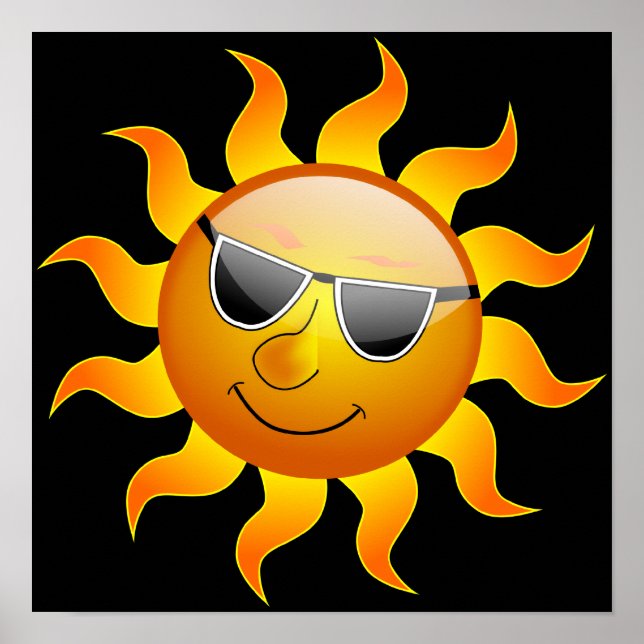 Póster Poster divertido del Sol de Verano (Frente)