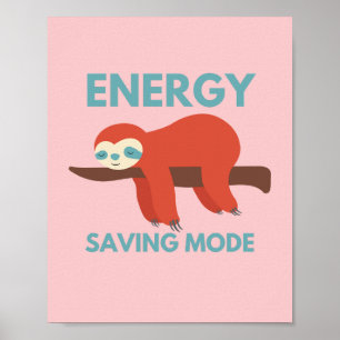 Póster Poster divertido en modo de ahorro de energía