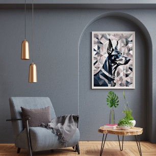 Póster Poster Doberman {BD-C2} monotónico l geométrico