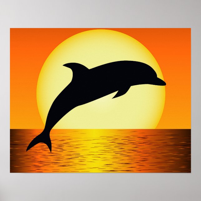 Póster Poster Dolphin Sunset (Frente)