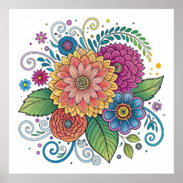 Póster Poster Dopamina Radiant Floral 1