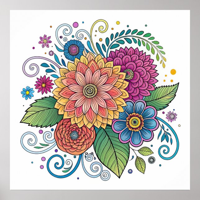 Póster Poster Dopamina Radiant Floral 1 (Frente)