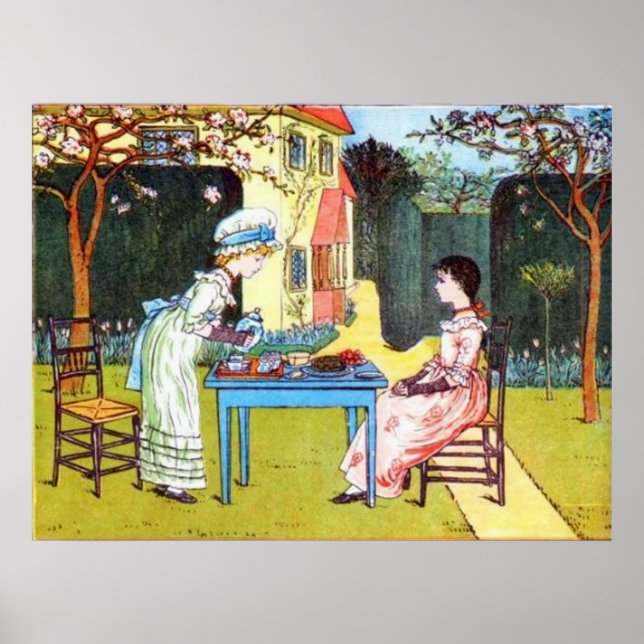 Póster Poster: Dos Chicas victorianos toman té (Frente)
