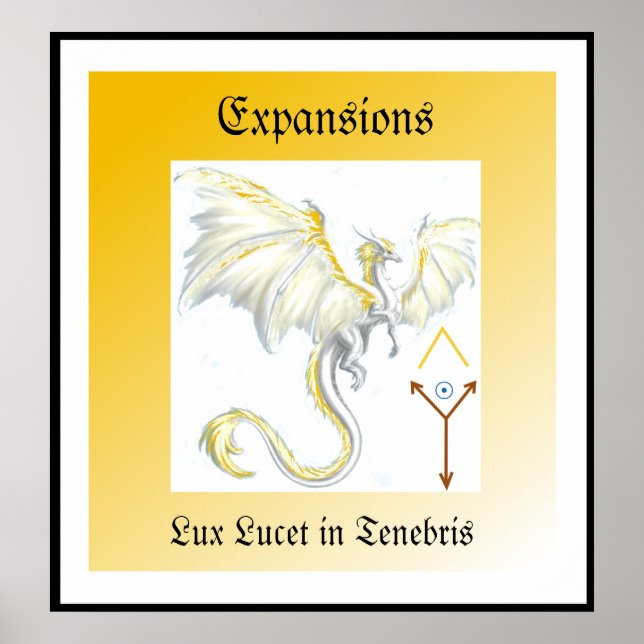 Póster Poster Dragón alado blanco (Frente)