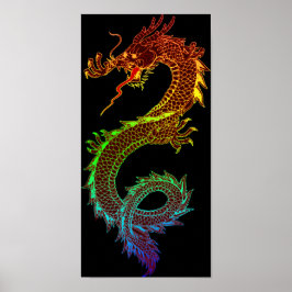 Póster Poster Dragón Arcoiris