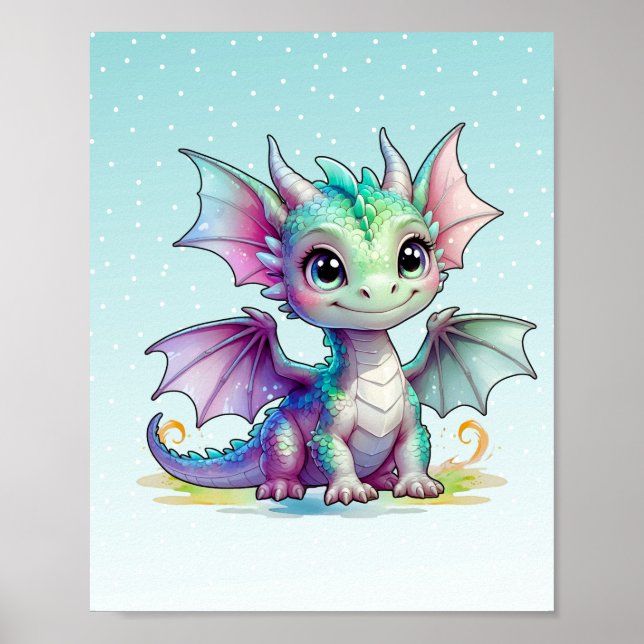 Póster Poster Dragón Bebé Verde (Frente)