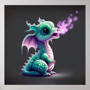 Póster Poster Dragón de Respiración de Bebés