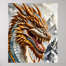 Póster Poster Dragon Gold