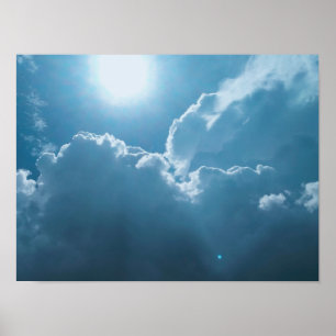 Póster Poster-Dramática Luz solar a través de las nubes