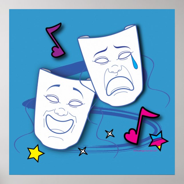 Póster Poster dramático de tragedia de comedia (Frente)