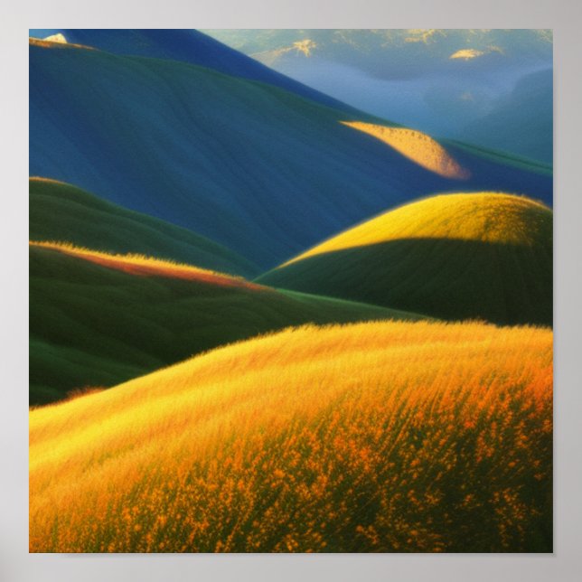 Póster Poster Dreamy Golden Hills (Frente)