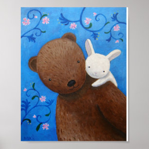 Póster Poster dulce de las flores del amor del arbolado