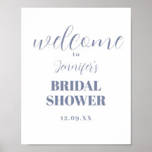 Poster Dusty Blue Bridal Shower