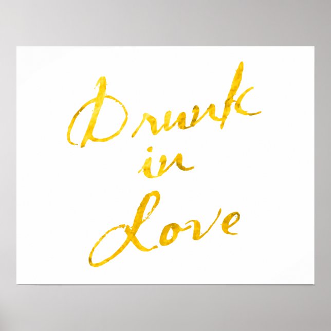 Póster Poster ebrio en amor - blanco (Frente)