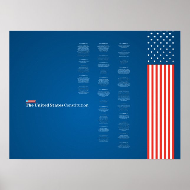 Póster Poster Econo USA Constiution American Flag (Frente)