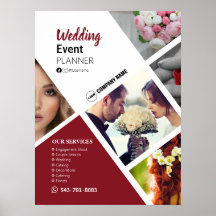 Poster editable del planificador de eventos boda