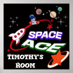 Póster Poster editable en la habitación de Space Ace