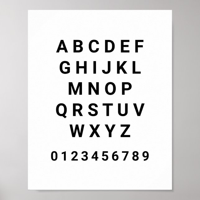 Póster Poster educativo Alphabet ABC Number (Frente)
