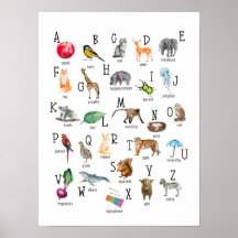 Poster educativo Cute Alphabet ABC