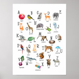 Póster Poster educativo Cute Alphabet ABC