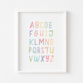 Póster Poster educativo del alfabeto pastel