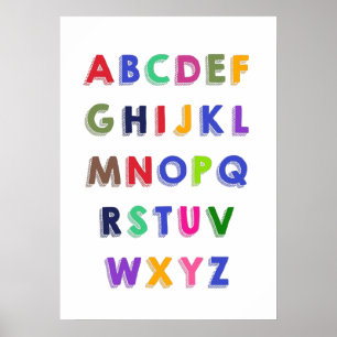 Póster Poster Educativo Para Niños, Alfabeto Para Niños