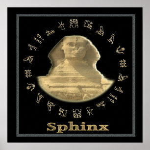 Póster Poster egipcio de la esfinge