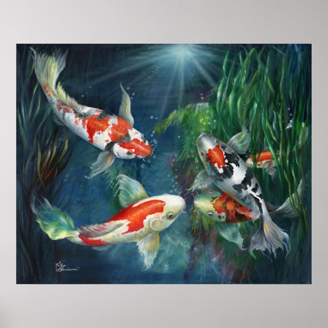Póster Poster - El estanque de Koi (Frente)