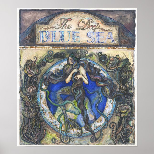 Póster poster "El Mar Azul Profundo" - 40 cm x 46,2 cm (Frente)