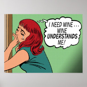Póster poster "El vino me entiende"