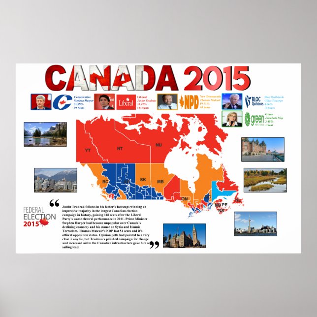 Póster Poster electoral de Canadá 2015 (Frente)