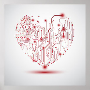 Póster Poster eléctrico del corazón