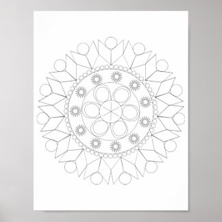 Póster Poster - Elegant Mandala Pattern to Color
