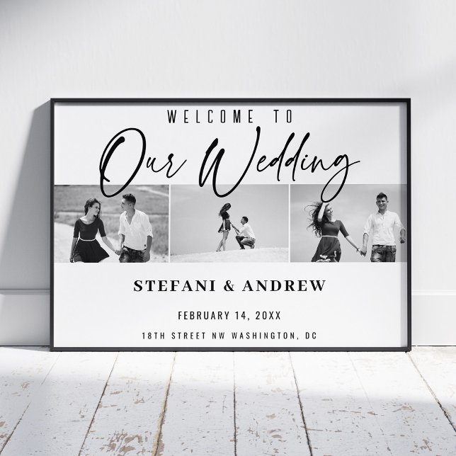 Póster Poster elegante de boda con escritura negra modern (Subido por el creador)