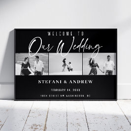 Póster Poster elegante de casamiento con escritura blanca