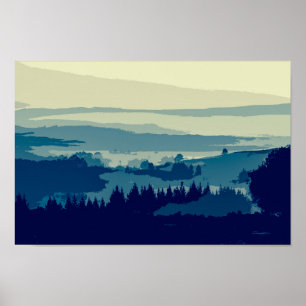 Póster Poster elegante simple del paisaje el   de la